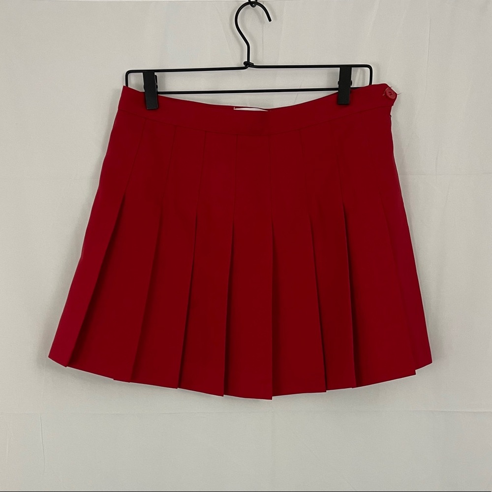 red american apparel pleated skirt